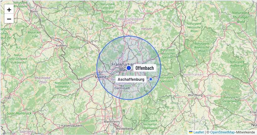Einsatzgebiet 40 km um Offenbach